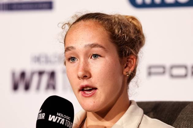 Mirra Alexandrovna Andreyeva at the interview GER, Porsche Tennis Grand Prix GP Stuttgart 2025, WTA500, 14 04 2025 GER, Porsche Tennis Grand Prix GP Stuttgart 2025, WTA500, 14 04 2025 Stuttgart Copyright: xEibner-Pressefoto RogerxBuerkex EP