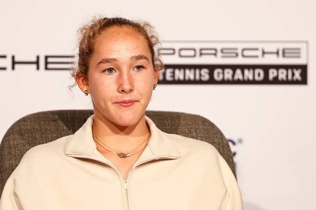 Mirra Alexandrovna Andreyeva at the interview GER, Porsche Tennis Grand Prix GP Stuttgart 2025, WTA500, 14 04 2025 GER, Porsche Tennis Grand Prix GP Stuttgart 2025, WTA500, 14 04 2025 Stuttgart Copyright: xEibner-Pressefoto RogerxBuerkex EP