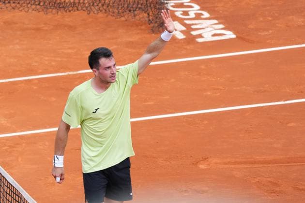 Tennis, Barcelona Open Banc Sabadell 2025, ATP, Tennis Herren 500. Round of 32 Barcelona, Spain, Barcelona Open Banc Sabadell 2025, ATP 500 match, Round of 32 between Pedro Martinez and Brandon Nakashima, Real Club de Tenis Barcelona, Barcelona, Spain, 14 abril 2025 Bagu Blanco Pressinphoto Copyright: xBaguxBlancox xPressinphotox PS_240214_GODO_32_128