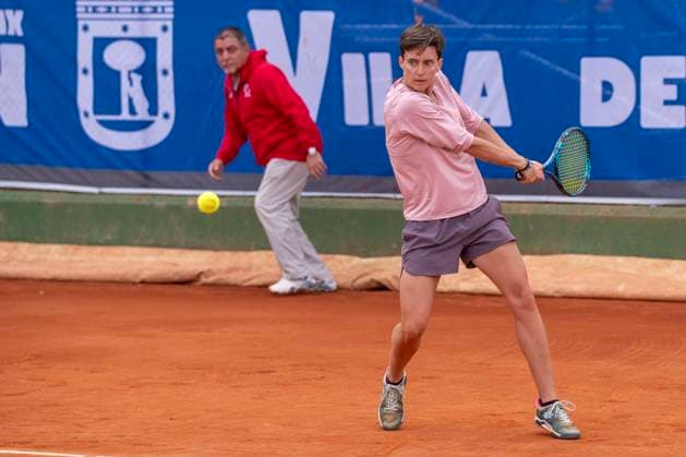 April 14, 2025, Madrid, Madrid, Spain: GAIA SQUARCIALUPI playing match of the X ITF W100 Villa de Madrid, at the Club de Campo Villa de Madrid on April 14, 2025. Madrid Spain - ZUMAc312 20250414_zsp_c312_018 Copyright: xOscarxManuelxSanchezx