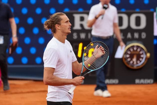 Alexander Zverev Germany celebrates after victory, GER, BMW Open by Bitpanda, Alexander Zverev Germany vs Alexandre Muller FRA , Tennis, ATP 500, Men, 14 04 2025, GER, BMW Open by Bitpanda, Alexander Zverev Germany vs Alexandre Muller FRA , Tennis, ATP 500, Men, 14 04 2025 Munich Copyright: xEibner-Pressefoto JennixMaulx EP_JML