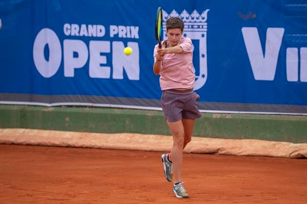 April 14, 2025, Madrid, Madrid, Spain: GAIA SQUARCIALUPI playing match of the X ITF W100 Villa de Madrid, at the Club de Campo Villa de Madrid on April 14, 2025. Madrid Spain - ZUMAc312 20250414_zsp_c312_014 Copyright: xOscarxManuelxSanchezx
