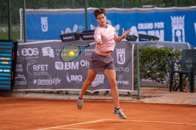 April 14, 2025, Madrid, Madrid, Spain: GAIA SQUARCIALUPI playing match of the X ITF W100 Villa de Madrid, at the Club de Campo Villa de Madrid on April 14, 2025. Madrid Spain - ZUMAc312 20250414_zsp_c312_050 Copyright: xOscarxManuelxSanchezx