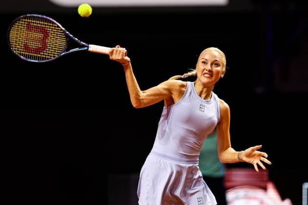 in the picture Anastasia Potapova Anastasia Potapova vs Clara Tauson DEN GER, Porsche Tennis Grand Prix GP Stuttgart 2025, WTA500, 14 04 2025 GER, Porsche Tennis Grand Prix GP Stuttgart 2025, WTA500, 14 04 2025 Stuttgart Copyright: xEibner-Pressefoto RogerxBuerkex EP