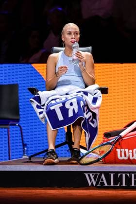 in the picture Anastasia Potapova vs Clara Tauson DEN GER, Porsche Tennis Grand Prix GP Stuttgart 2025, WTA500, 14 04 2025 GER, Porsche Tennis Grand Prix GP Stuttgart 2025, WTA500, 14 04 2025 Stuttgart Copyright: xEibner-Pressefoto RogerxBuerkex EP