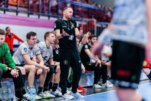 Andre Haber HC Elbflorenz 2006, Coach aergert sich auf GER, TuS N Luebbecke vs HC Elbflorenz 2006, Handball, 2 Bundesliga, Matchday 27, Season 2024 2025, 14 04 2025 GER, TuS N Luebbecke vs HC Elbflorenz 2006, Handball, 2 Bundesliga, Matchday 27, Season 2024 2025, 14 04 2025 Luebbecke Copyright: xEibner-Pressefoto JanxRollingerx EP_JSK