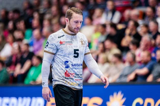 Lukas Wucherpfennig HC Elbflorenz 2006, 05 GER, TuS N Luebbecke vs HC Elbflorenz 2006, Handball, 2 Bundesliga, Matchday 27, Season 2024 2025, 14 04 2025 GER, TuS N Luebbecke vs HC Elbflorenz 2006, Handball, 2 Bundesliga, Matchday 27, Season 2024 2025, 14 04 2025 Luebbecke Copyright: xEibner-Pressefoto JanxRollingerx EP_JSK