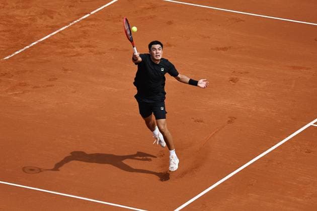 Brandon Nakashima (USA), APRIL14, 2025 - Tennis : Brandon Nakashima during singles 1st round match against Pedro Martinez on the Barcelona Open Banc Sabadell tennis tournament at the Real Club de Tenis de Barcelona in Barcelona, Spain. Noxthirdxpartyxsales  (287716067)