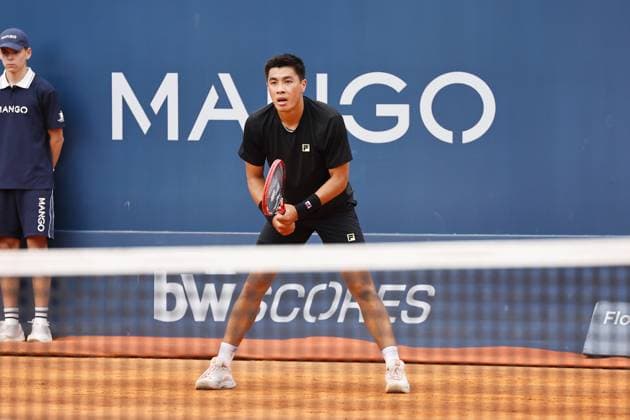 Brandon Nakashima (USA), APRIL14, 2025 - Tennis : Brandon Nakashima during singles 1st round match against Pedro Martinez on the Barcelona Open Banc Sabadell tennis tournament at the Real Club de Tenis de Barcelona in Barcelona, Spain. Noxthirdxpartyxsales  (287716327)