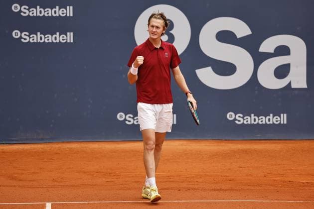 Sebastian Korda (USA), APRIL14, 2025 - Tennis : Sebastian Korda celebrate after winning singles 1st round match against Matteo Arnardi on the Barcelona Open Banc Sabadell tennis tournament at the Real Club de Tenis de Barcelona in Barcelona, Spain. Noxthirdxpartyxsales  (287718069)