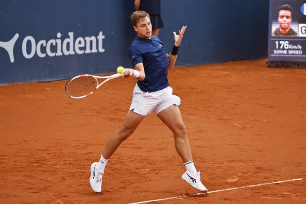 Hamad Medjedovic (SRB), APRIL14, 2025 - Tennis : Medjedovic during singles 1st round match against Giovanni Mpetshi Perricard on the Barcelona Open Banc Sabadell tennis tournament at the Real Club de Tenis de Barcelona in Barcelona, Spain. Noxthirdxpartyxsales  (287718530)