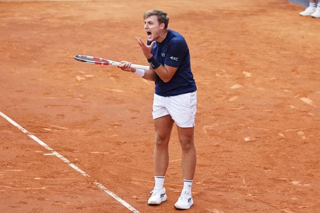 Hamad Medjedovic (SRB), APRIL14, 2025 - Tennis : Medjedovic regret after miss shot during singles 1st round match against Giovanni Mpetshi Perricard on the Barcelona Open Banc Sabadell tennis tournament at the Real Club de Tenis de Barcelona in Barcelona, Spain. Noxthirdxpartyxsales  (287718908)