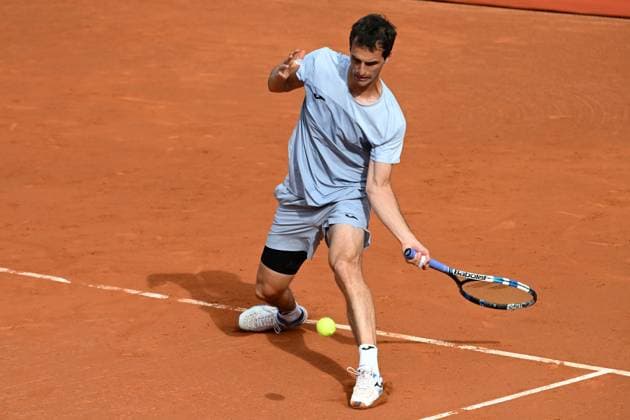 Alberto Ramos-Vinolas during his match against Holger Rune during match of the Barcelona Open Banc Sabadell at Real Club De Tenis Barcelona, Spain Copyright: xAndreaxRositox DSC_0172