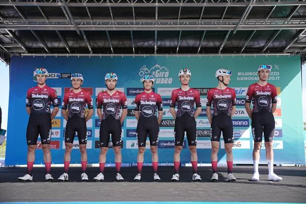 Team Technipes Inemiliaromagna during the Giro d™Abruzzo, stage 1 from Scerni to Crecchio (151 km) - Abruzzo, Italy - Tuesday, April 15, 2025. - cycling .  Copyright: xMarcoxAlpozzi LaPressex