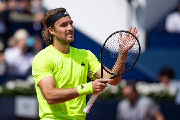 Stefanos Tsitsipas of Greece against Reilly Opelca of United States during their match of day four of the Barcelona Open Banc Sabadell at Real Club De Tenis Barcelona, Spain (Judit Cartiel SPP) Copyright: xJuditxCartiel SPPx spp-en-JuCa-JUCA5506