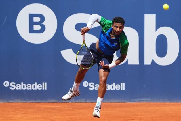 Tennis, Barcelona Open Banc Sabadell 2025, ATP, Tennis Herren 500. Round of 32 Barcelona, Spain, Barcelona Open Banc Sabadell 2025, ATP 500 match, Round of 32 between Pablo Carreno and Arthur Fils, Real Club de Tenis Barcelona, Barcelona, Spain, 15 abril 2025 Copyright: xBaguxBlancox xPressinphotox PS_240215_GODO_32_225