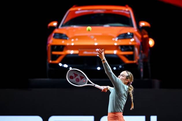Donna Vekic Croatia in action, on the ball, single action during the match between Donna Vekic Croatia vs Jana Fett Croatia during the Porsche Tennis Grand Prix Stuttgart 2025 Day 2 at Porsche Arena on April 15, 2025 in Stuttgart, Germany Photo by Harry Langer DeFodi Images Donna Vekic Croatia controls the Ball at the match between Donna Vekic Croatia vs Jana Fett Croatia during the Porsche Tennis Grand Prix Stuttgart 2025 Day 2 at Porsche Arena on April 15, 2025 in Stuttgart, Germany Photo by Harry Langer DeFodi Images