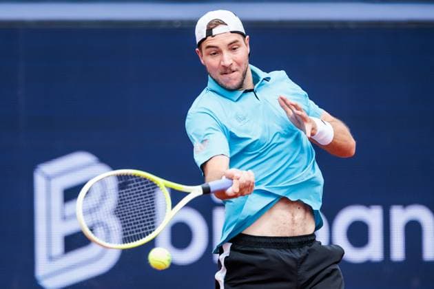BMW Open Munich ATP 500 15 04 2025 Jan Lennard Struff Germany in match against Francisco Cerundolo Argentina BMW Open by Bitpanda Munich ATP 500 Day 4, Munich, MTTC Iphitos on 15 04 2025 Copyright: xBEAUTIFULxSPORTS Wunderlx