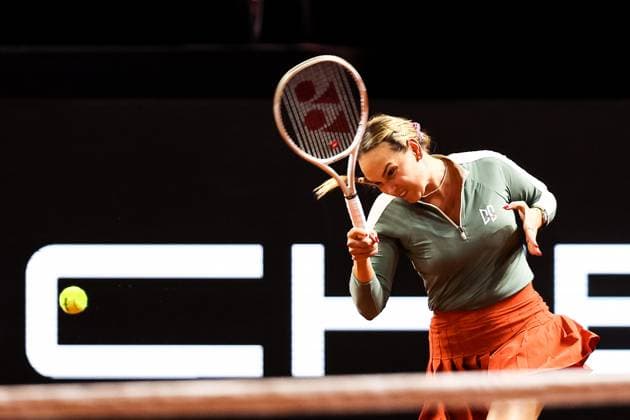 In the picture Donna Vekic CRO Donna Vekic CRO vs Jana Fett CRO GER, Porsche Tennis Grand Prix GP Stuttgart 2025, WTA500, 15 04 2025 GER, Porsche Tennis Grand Prix GP Stuttgart 2025, WTA500, 15 04 2025 Stuttgart Copyright: xEibner-Pressefoto RogerxBuerkex EP