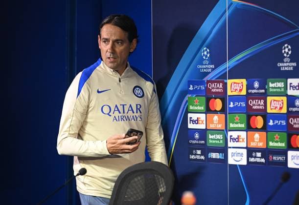 FOOTBALL CHAMPIONS LEAGUE SEASON 2024 2025 Quarter-final second leg Inter Milan FC Bayern Munich 15 04 2025 Press conference Inter Milan coach Simone Inzaghi