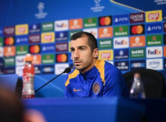 FOOTBALL CHAMPIONS LEAGUE SEASON 2024 2025 Quarter-final second leg Inter Milan FC Bayern Munich 15 04 2025 Press conference Inter Milan Henrikh Mkhitaryan