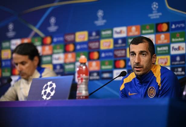 FOOTBALL CHAMPIONS LEAGUE SEASON 2024 2025 Quarter-final second leg Inter Milan FC Bayern Munich 15 04 2025 Press conference Inter Milan Henrikh Mkhitaryan re