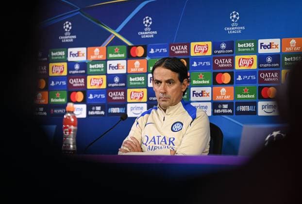 FOOTBALL CHAMPIONS LEAGUE SEASON 2024 2025 Quarter-final second leg Inter Milan FC Bayern Munich 15 04 2025 Press conference Inter Milan coach Simone Inzaghi