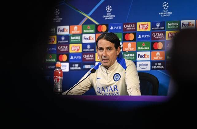 FOOTBALL CHAMPIONS LEAGUE SEASON 2024 2025 Quarter-final second leg Inter Milan FC Bayern Munich 15 04 2025 Press conference Inter Milan coach Simone Inzaghi