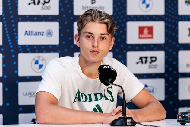 BMW Open Munich ATP 500 15 04 2025 Justin Engel Germany during the press conference BMW Open by Bitpanda Munich ATP 500 Day 4, Munich, MTTC Iphitos on 15 04 2025 Copyright: xBEAUTIFULxSPORTS Wunderlx
