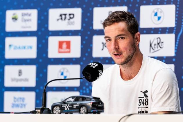 BMW Open Munich ATP 500 15 04 2025 Jan Lennard Struff Germany during the press conference BMW Open by Bitpanda Munich ATP 500 Day 4, Munich, MTTC Iphitos on 15 04 2025 Copyright: xBEAUTIFULxSPORTS Wunderlx