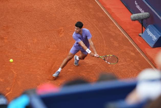 Barcelona, Spain, Barcelona Open Banc Sabadell 2025, ATP, Tennis Herren 500 match, Round of 32 between Carlos Alcaraz and Ethan Quinn, Real Club de Tenis Barcelona, Barcelona, Spain, 15 abril 2025 Copyright: xBaguxBlancox xPressinphotox