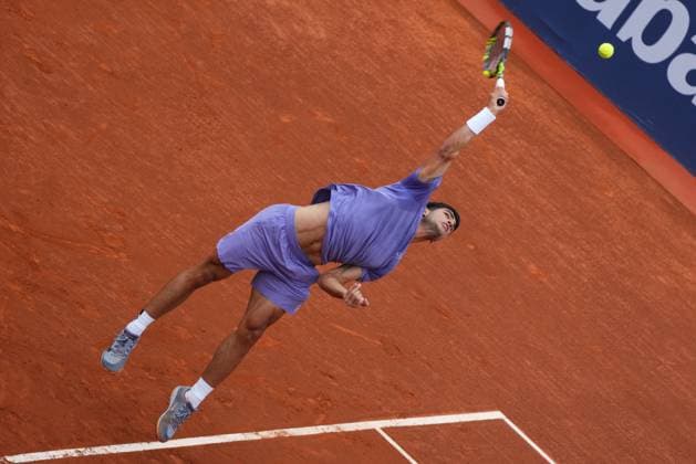 Barcelona, Spain, Barcelona Open Banc Sabadell 2025, ATP, Tennis Herren 500 match, Round of 32 between Carlos Alcaraz and Ethan Quinn, Real Club de Tenis Barcelona, Barcelona, Spain, 15 abril 2025 Copyright: xBaguxBlancox xPressinphotox