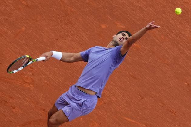 Barcelona, Spain, Barcelona Open Banc Sabadell 2025, ATP, Tennis Herren 500 match, Round of 32 between Carlos Alcaraz and Ethan Quinn, Real Club de Tenis Barcelona, Barcelona, Spain, 15 abril 2025 Copyright: xBaguxBlancox xPressinphotox