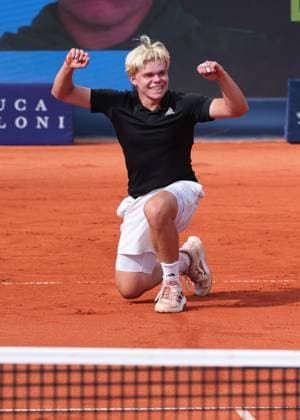 Diego Dedura Palomero GER celebrates after winning the Tennis BMW Open 2025 ATP 500 MTTC Iphitos Munich Germany April 15, 2025 Copyright: xJuergenxHasenkopfx