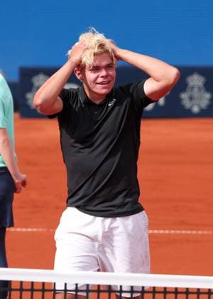 Diego Dedura Palomero GER celebrates after winning the Tennis BMW Open 2025 ATP 500 MTTC Iphitos Munich Germany April 15, 2025 Copyright: xJuergenxHasenkopfx