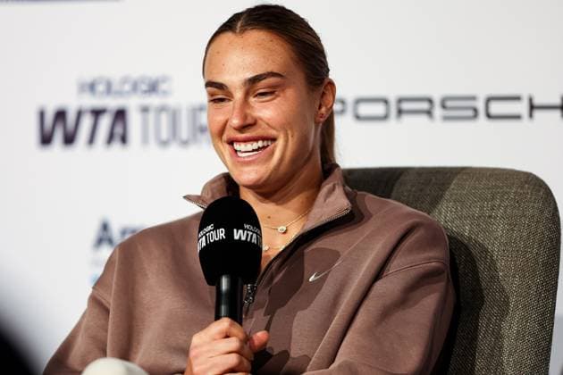 Interview with Aryna Sabalenka GER, Porsche Tennis Grand Prix GP Stuttgart 2025, WTA500, 15 04 2025 GER, Porsche Tennis Grand Prix GP Stuttgart 2025, WTA500, 15 04 2025 Stuttgart Copyright: xEibner-Pressefoto RogerxBuerkex EP