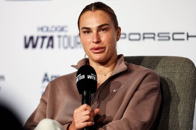Interview with Aryna Sabalenka GER, Porsche Tennis Grand Prix GP Stuttgart 2025, WTA500, 15 04 2025 GER, Porsche Tennis Grand Prix GP Stuttgart 2025, WTA500, 15 04 2025 Stuttgart Copyright: xEibner-Pressefoto RogerxBuerkex EP