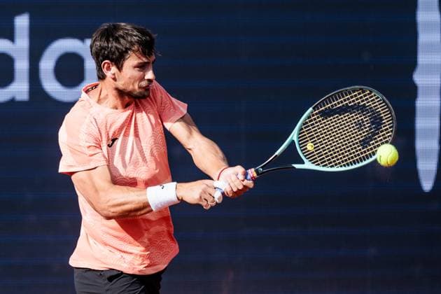 BMW Open Munich ATP 500 15 04 2025 Mariano Navone Argentina in match against Felix Auger Aliassime Canada BMW Open by Bitpanda Munich ATP 500 Day 4, Munich, MTTC Iphitos on 15 04 2025 Copyright: xBEAUTIFULxSPORTS Wunderlx