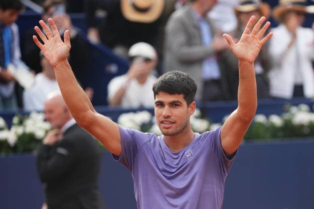 Barcelona, Spain, Barcelona Open Banc Sabadell 2025, ATP, Tennis Herren 500 match, Round of 32 between Carlos Alcaraz and Ethan Quinn, Real Club de Tenis Barcelona, Barcelona, Spain, 15 abril 2025 Copyright: xBaguxBlancox xPressinphotox