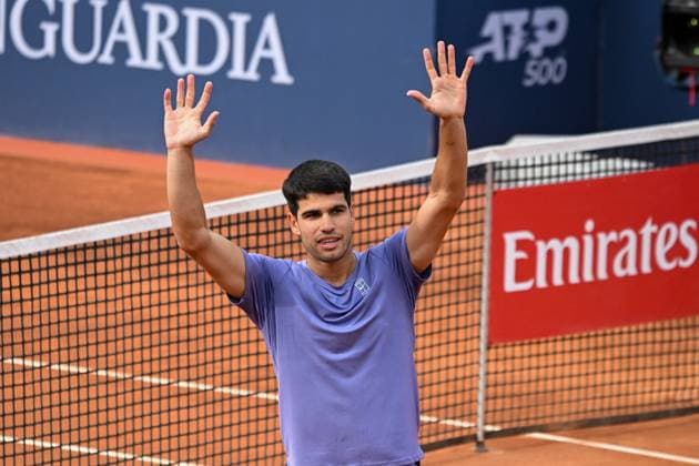 TENNIS - Internazionali di Tennis - Barcelona Open 2025 Carlos Alcaraz during of the Barcelona Open Banc Sabadell at Real Club De Tenis Barcelona, Spain Barcelona Spain  Copyright: xIPAxSport ABACAx