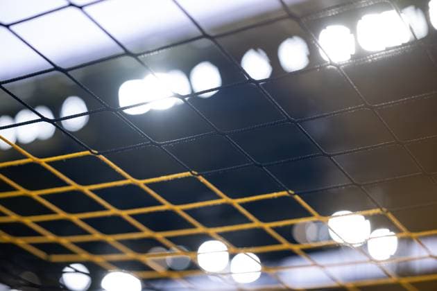 15 04 2025, Football, Champions League, quarter-finals, 2024 2025 season, Borussia Dortmund FC Barcelona, BVB goal net, xRHR FOTO TKx Copyright: RHR-FOTOx RHR-FOTO TK