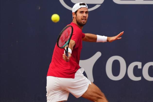 Tennis, Barcelona Open Banc Sabadell 2025, ATP, Tennis Herren 500. Round of 32 Spain, Barcelona Open Banc Sabadell 2025, ATP 500 match, Karen Khachanov and Cameron Norrie, Real Club de Tenis Barcelona, Barcelona, Spain, 15 abril 2025 Copyright: xBaguxBlancox xPressinphotox PS_240215_GODO_32_262