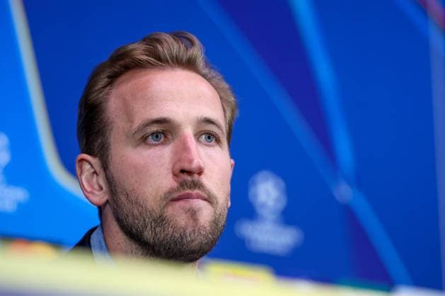 Harry Kane 9 FC Bayern Muenchen at the press conference, press conference, Inter Milan vs FC Bayern Muenchen, football, Champions League, quarter-final, second leg, 15 04 2025 Milan Lombardy Italy Copyright: xkolbert-press ChristianxKolbertx