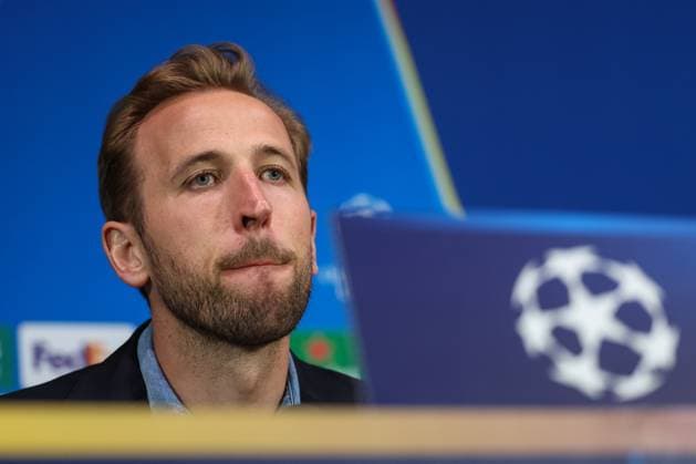 Harry Kane 9 FC Bayern Muenchen at the press conference, press conference, Inter Milan vs FC Bayern Muenchen, football, Champions League, quarter-final, second leg, 15 04 2025 Milan Lombardy Italy Copyright: xkolbert-press ChristianxKolbertx
