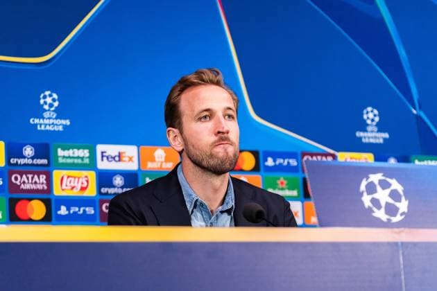 15 04 2025, Press conference with Vincent Kompany and Harry Kane, Inter Milan vs FC Bayern Munich, UEFA Champions League, quarter-final second leg Copyright: xBahhoxKarax
