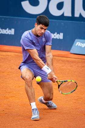 72 Barcelona Open Banc de Sabadell. Conde de Godo Trophy. Real Club de Tenis Barcelona. April 15,2025 72 Barcelona Open Banc de Sabadell. Conde de Godo Trophy. Real Club de Tenis Barcelona. April 15,2025 Carlos Alcaraz during the first round match between Carlos Alcaraz and Ethan Quinn of the ATP, Tennis Herren Barcelona Open Banc de Sabadell tennis tournament Trofeo Conde de Godo played at the Real Club de Tenis Barcelona. April 15, 2025. Barcelona ESP Copyright: xS.xRosx