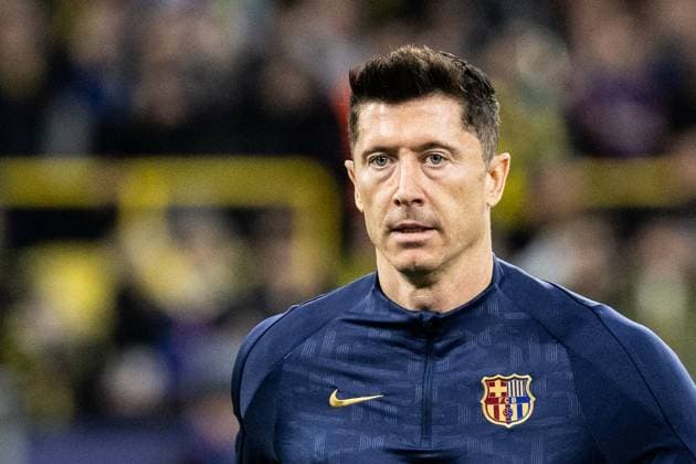 UEFA Champions League Borussia Dortmund FC Barcelona 15 04 2025 Robert Lewandowski FC Barcelona, 9 UEFA Champions League Borussia Dortmund FC Barcelona BVB Stadion Dortmund, Dortmund 15 04 2025 Copyright: xBEAUTIFULxSPORTS Buriakovx