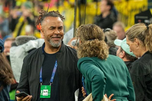 Patrick Olaiya Olukayode Owomoyela is in the stadium, GER BVB Borussia Dortmund 09 vs FC Barcelona, Football, Champions League, Quarter-finals, 2024 2025 season, 15 04 2025 GER BVB Borussia Dortmund 09 vs FC Barcelona, Football, Champions League, Quarter-finals, 2024 2025 season, 15 04 2025 Dortmund Copyright: xEibner-Pressefoto FabianxFriesex EP_FFE