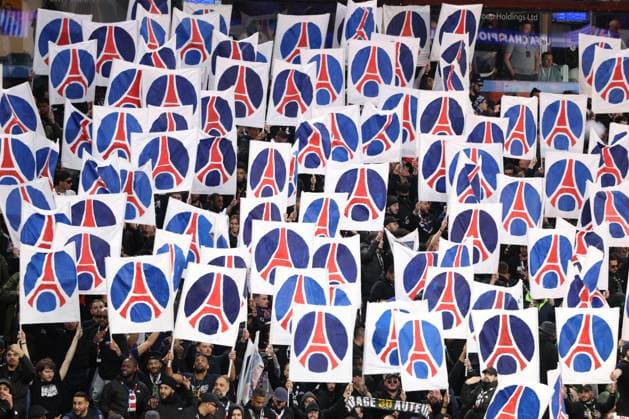 PSG Fans. Aston Villa v Paris Saint-Germain, UEFA Champions League, Quarter-Finals, 2nd Leg, Football, Villa Park, Birmingham, UK - 15 Apr 2025 EDITORIAL USE ONLY No use with unauthorised audio, video, data, fixture lists, club league logos or live services. Online in-match use limited to 120 images, no video emulation. No use in betting, games or single club league player publications. Copyright: xRyanxBrowne Shutterstockx 15253922ao