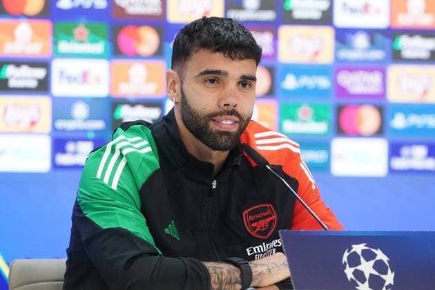 REAL MADRID CF v ARSENAL CF. CHAMPIONS LEAGUE 2024 2025. ROUND OF 8. 2ND LEG. A™rsenal FC™s David Raya during the press conference, PK, Pressekonferenz prior to the second leg of the Champions League Round of 8 against Real Madrid CF. April 15, 2025. (ALTERPHOTOS Acero) MadridSpain  Copyright: xAcerox